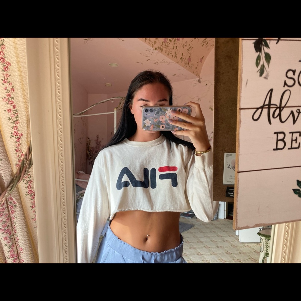 cropped FILA shirt
